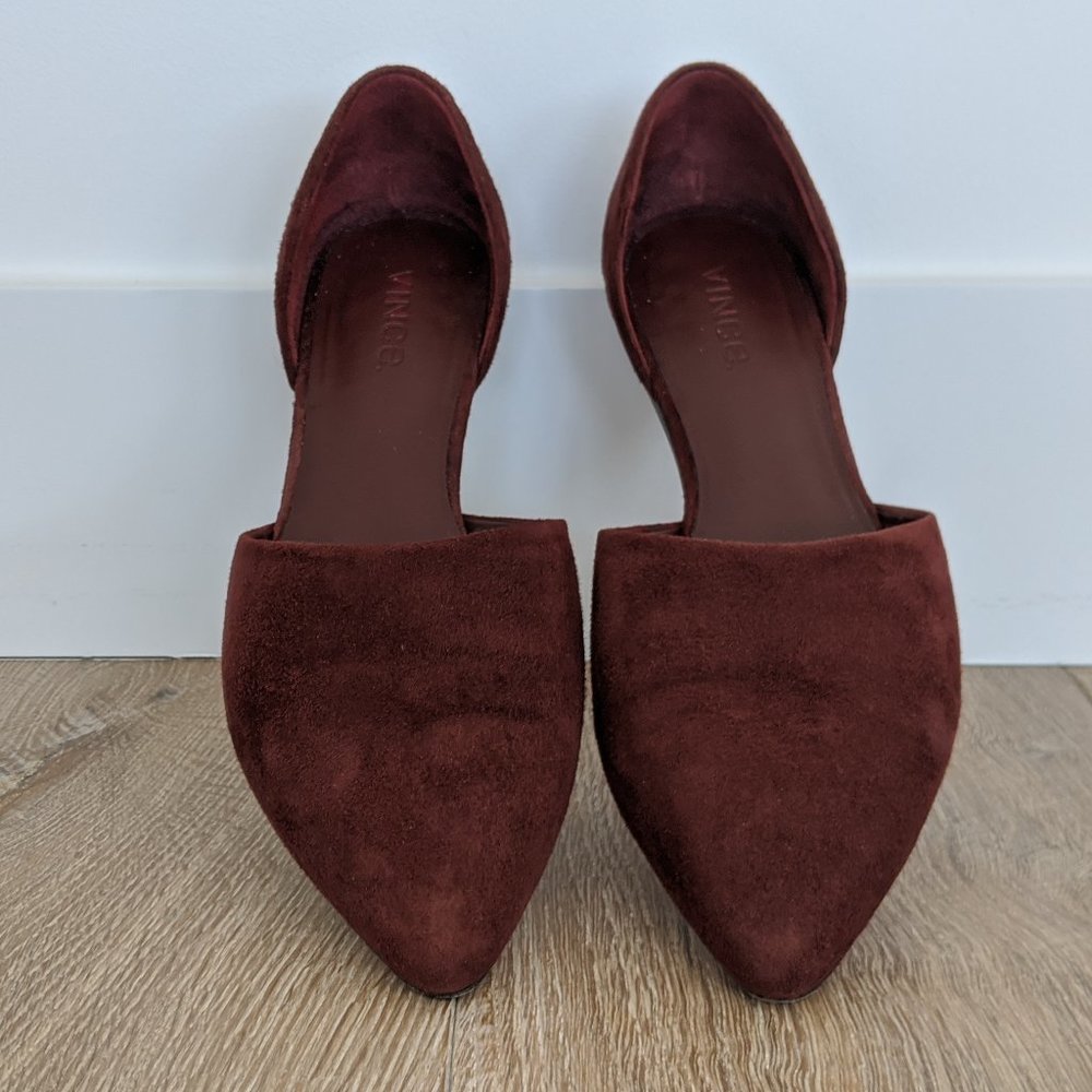 Vince wine suede Nina d'Orsay flat